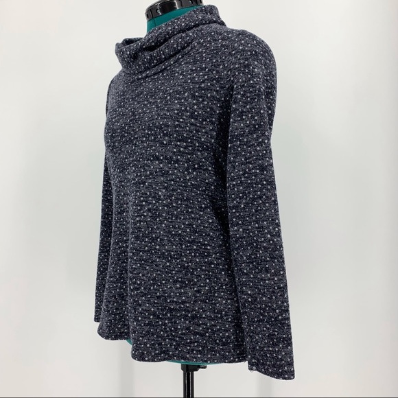 Kaileigh Gayle Blue Micro Polka Dot Cowl Neck Sweater, Small - Picture 4 of 16